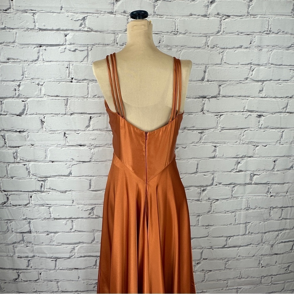 Vtg Jessica McClintock Gunne Sax Gown Dress Sz 7/8 y2k Orange Autumn Bridesmaid - Picture 5 of 14